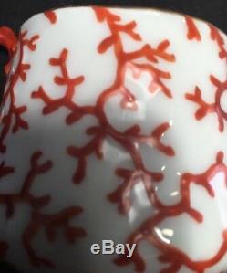 Rare KPM Porcelain Coral Pattern Cup & Saucer Mid 19th Century