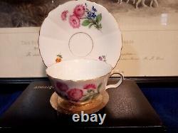 Rare Meissen Demitasse Teacup And Saucer. From Meissen, Germany. Gold Trim