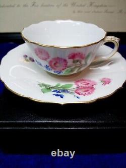 Rare Meissen Demitasse Teacup And Saucer. From Meissen, Germany. Gold Trim