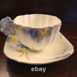 Rare Paragon Flowered-Handle Cup and Saucer