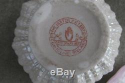 Rare Ulster Coalisland Irish porcelain cup & saucer c1880 red hand stamp belleek