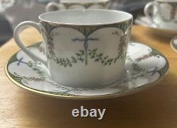 Raynaud Limoges Porcelain Festivities Cup & Saucer Set Of 4 MINT