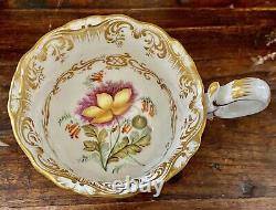 Regency Coalport Cup & Saucer Botanical Hand Painted John Rose