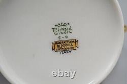 Richard Ginori Italy Pincio Red Flat Cup & Saucers Set of 14 FREE USA SHIPPING