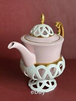 Rose Porcelain 9pcs Coffee set Byzant, handmade and decorated by 24 carat gold