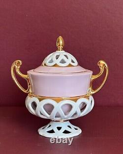 Rose Porcelain 9pcs Coffee set Byzant, handmade and decorated by 24 carat gold