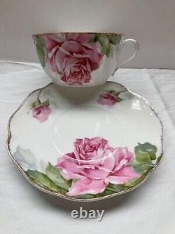 Rosenthal Cup Saucer Breakfast Size Chrysantheme Form Large Pink Cabbage Roses