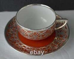 Rosenthal Sterling Overlay Orange Cup Saucer