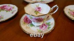 Royal Albert American Beauty Tea Set For 6 Cups Saucers Milk Jug Sugar Plates