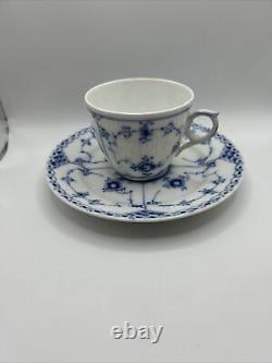 Royal Copenhagen Blue Fluted Plain Cup and Saucer Set 2162 6 Sets