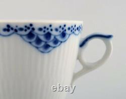 Royal Copenhagen blue painted coffee cup with saucer in porcelain. Set of 6