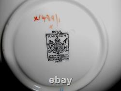 Royal Paragon Tea Cup & Saucer RARE 1488 Vintage 1920s Black Letters