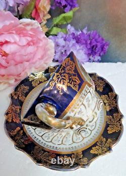 Royal Vienna Cup & Saucer porcelain Portrait 24K Gold hand-painted 6 Antique