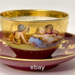 Royal Vienna Hand Painted & Gilt Cup & Saucer