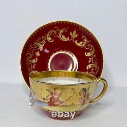 Royal Vienna Hand Painted & Gilt Cup & Saucer
