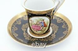 Royal Vienna Hand Painted Porcelain Tea Cup & Saucer Gold 11/276 Courting Couple