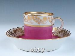 Royal Vienna c. 1835 Pink & Gold Cup & Saucer Wien Porcelain Imperial Antique