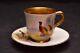 Royal Worcester Vtg Hand Painted J. Stinton Demitasse Cup Saucer Gold (repaired)