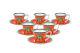Royalty Porcelain 12-pc Luxury Red Peacock Tea Or Coffee Cup Set, 24k Gold