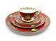 Royalty Porcelain Luxury 5-pc Red Dinner Set For 1 Person, Medusa Greek Key