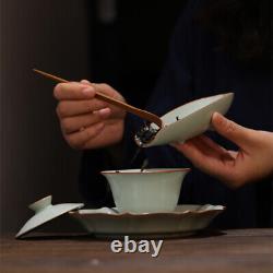 Ruyao gaiwan porcelain tureen with cup saucer crackle glaze covered bowl lid new