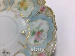 S8 Vintage Antique Circa 18 Century Hand Painted Elegant Porcelain Teacup Saucer