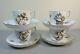 Set/4 (8 Pcs) Herend Hungary Porcelain Rothschild Bird Mocha Cup & Saucer Set