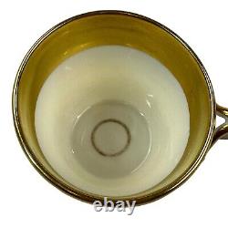 SET OF 4 Antique French Old Paris Porcelain Cup & Saucer Gold Trim