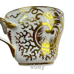 SET OF 4 Antique French Old Paris Porcelain Cup & Saucer Gold Trim