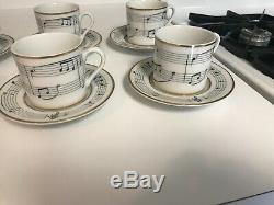 SET of 6 SUPERB Tiffany & Co. Porcelain MOON RIVER DEMITASSE CUPS & SAUCERS MINT