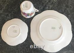 SHELLEY porcelain DAINTY PINK ROSE DRESDEN SPRAYS 11494 CUP SAUCER PLATE TRIO