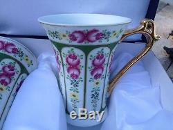 SORELLE HIGHFINE PORCELAIN CHINA GOLD TRIM FLORAL TEA CUP Coffee Mugs Stunning