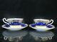 Spode Lancaster Cobalt Blue R8950 Gold Gilt Porcelain Cup & Saucer Set Of 2