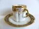 Superb Antique Limoges Porcelain Cup & Saucer W. Gold 1890's (6 Avail)