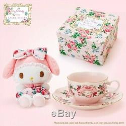 Sanrio My Melody x Laura Ashley Plush Doll & Tea Cup Saucer Set F/S Japan New