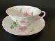 Scarce Shelley Honeysuckle Oleander Cup & Saucer Mint Condition White Pink