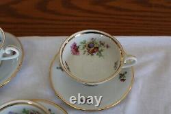 Schumann Bavaria Vintage Porcelain China Floral Cups & Saucer's Set Of 10