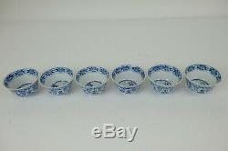 Set Blue and White porcelain Cup and Saucers, 20th C