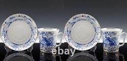 Set Of 2 Russian Lomonosov Imperial Porcelain Cups Mugs Saucers Troika MINT COND