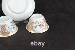 Set antique chinese porcelain cups and a saucer Yongzheng 18th century