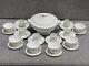 Set Of 26 Bernardaud Limoges Louvre Embossed Porcelain Cups, Plates, Soup Tureen