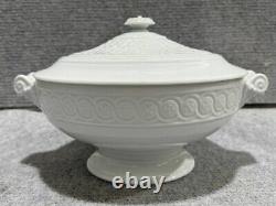 Set of 26 Bernardaud Limoges Louvre Embossed Porcelain Cups, Plates, Soup Tureen