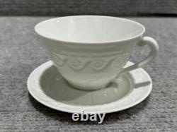 Set of 26 Bernardaud Limoges Louvre Embossed Porcelain Cups, Plates, Soup Tureen