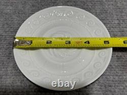 Set of 26 Bernardaud Limoges Louvre Embossed Porcelain Cups, Plates, Soup Tureen