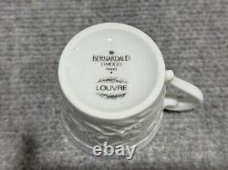 Set of 26 Bernardaud Limoges Louvre Embossed Porcelain Cups, Plates, Soup Tureen