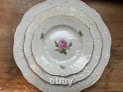 Set of 5 Antique Meissen Porcelain Floral Cup, Saucer, & Plates Great Condition