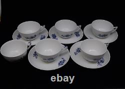 Set of 5 Royal Copenhagen Juliane Marie Porcelain Large Cup and Saucer 10/12060