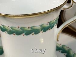 Set of (5) William Adderley WAA & Co. Porcelain Cups & Saucers Flora Garland
