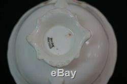 Set of 6 Antique Hand Painted Cauldon Porcelain England Cream Soup Cup & Saucer