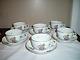 Set Of 6 Vintage Herend Eton Pattern Tea Cup & Saucer Handpainted Porcelain